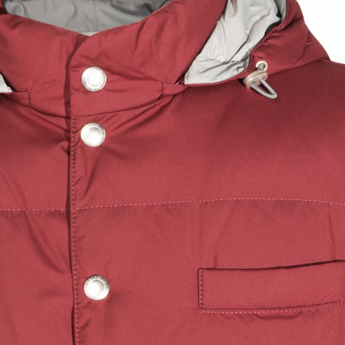 BURGUNDY NYLON PADDED VEST