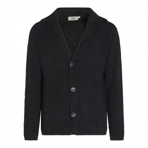 DARK GREY VIRGIN WOOL CARDIGAN