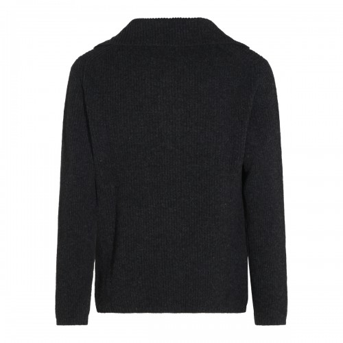 DARK GREY VIRGIN WOOL CARDIGAN