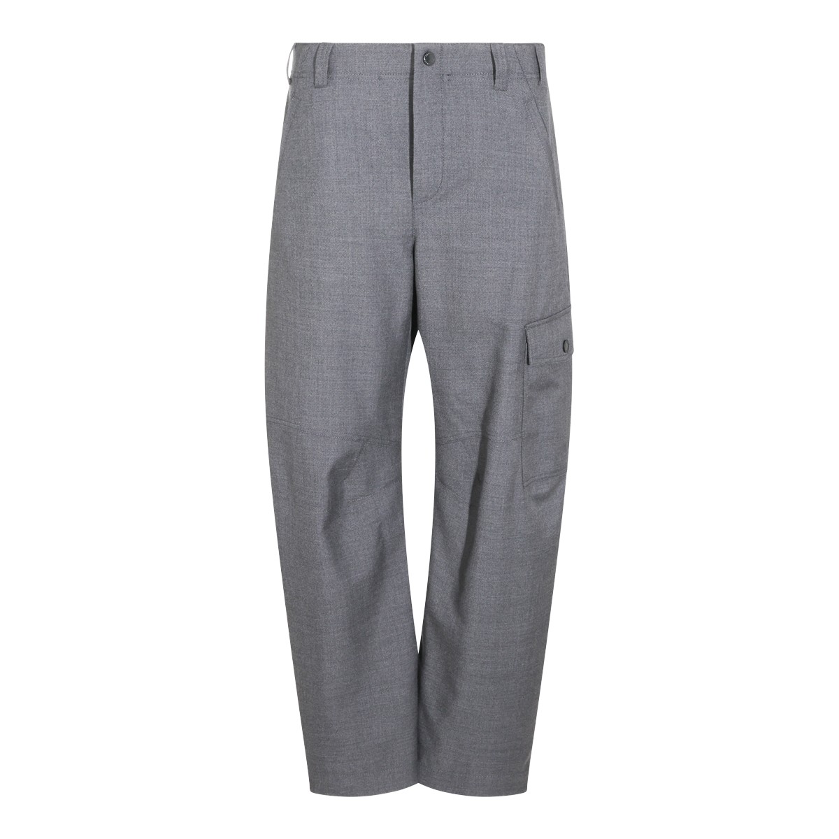 DARK GREY VIRGIN WOOL CARGO PANTS