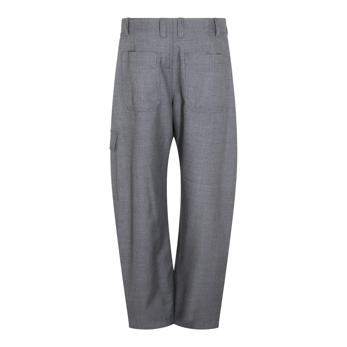 DARK GREY VIRGIN WOOL CARGO PANTS