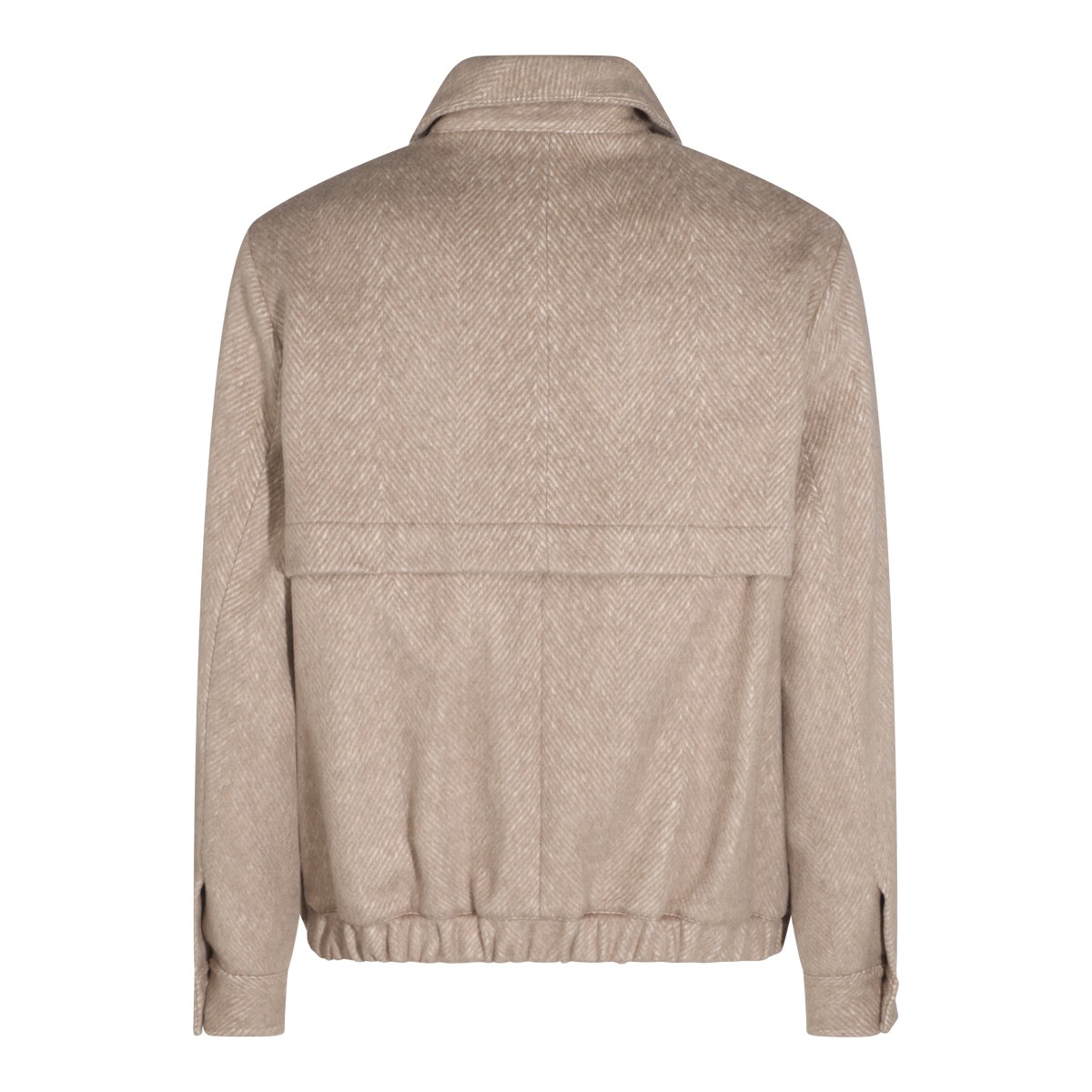 BEIGE CASHMERE AND COTTON BLEND...