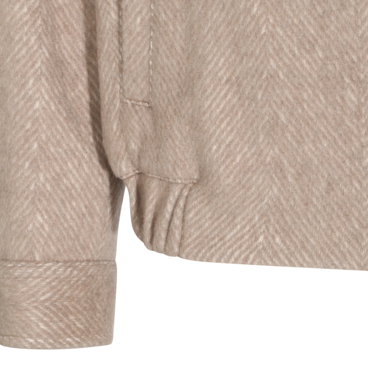 BEIGE CASHMERE AND COTTON BLEND...