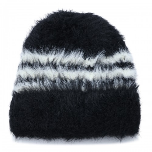 BLACK AND CORE WHITE BEANIE