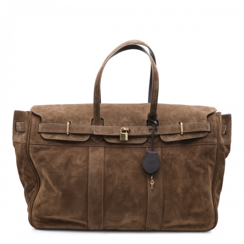 CARAMEL SUEDE TRAVEL TOTE