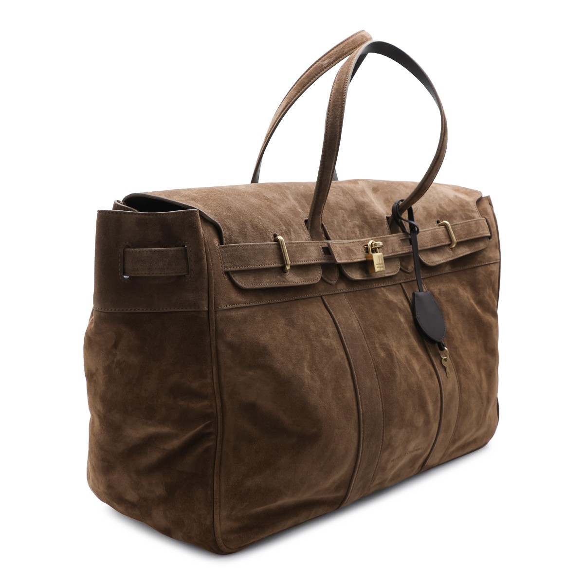 CARAMEL SUEDE TRAVEL TOTE