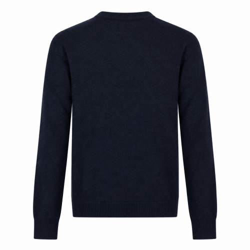 NAVY VIRGIN WOOL AND CASHMERE BLEND SWEATER