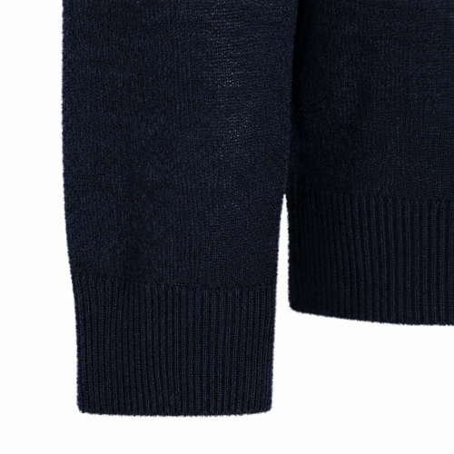 NAVY VIRGIN WOOL AND CASHMERE BLEND SWEATER