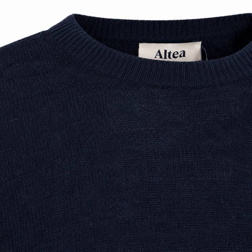 NAVY VIRGIN WOOL AND CASHMERE BLEND SWEATER
