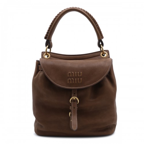 BROWN LEATHER BACKPACK