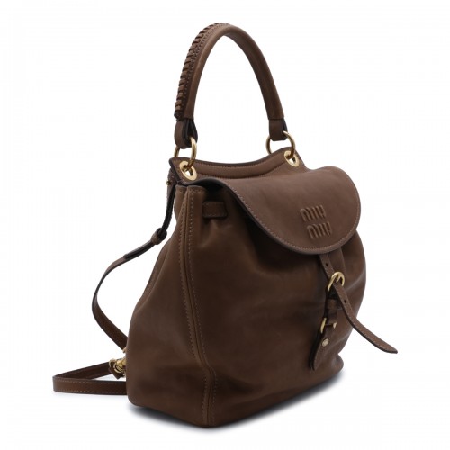 BROWN LEATHER BACKPACK