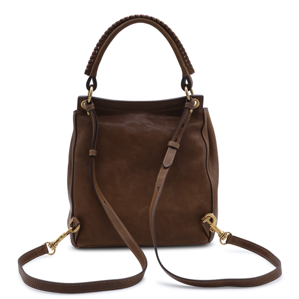 BROWN LEATHER BACKPACK