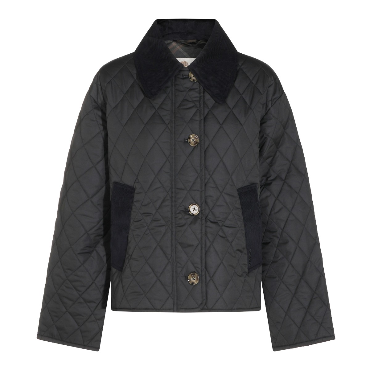 BLACK MOIRA QUILTED DOWN JACKET