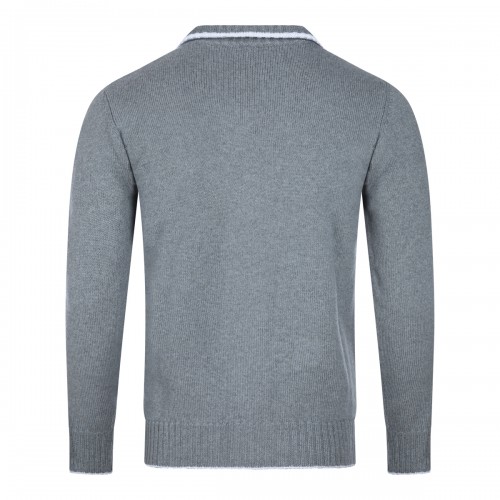 LIGHT GREY WOOL CARDIGAN