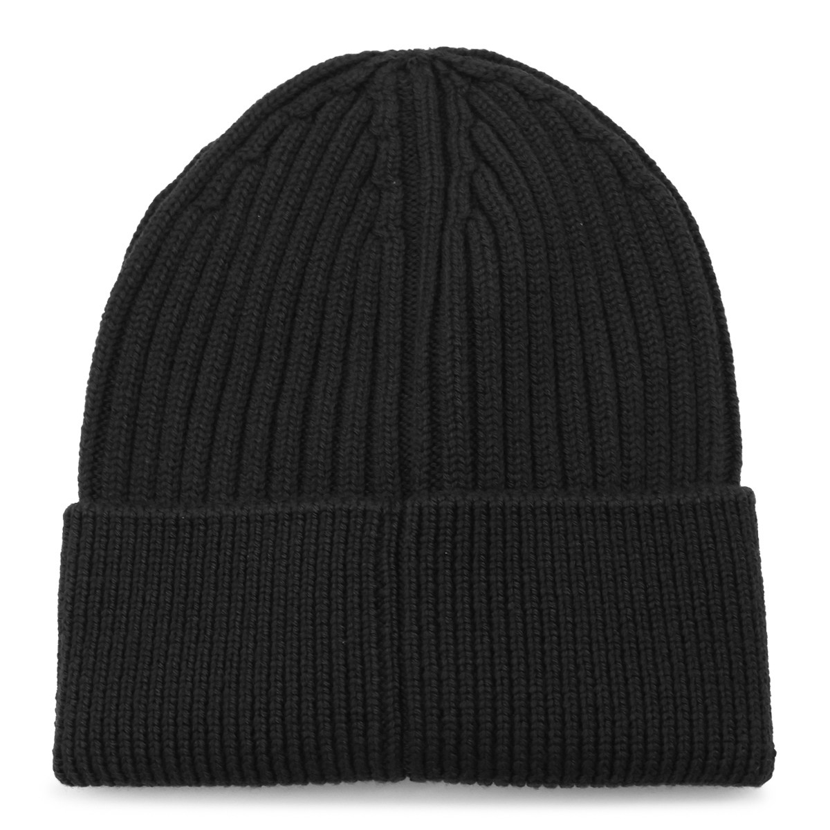 BLACK VIRGIN WOOL BEANIE