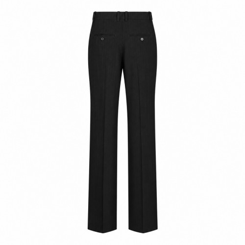 BLACK WOOL BLEND TROUSERS 2