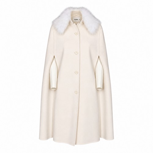 OFF-WHITE WOOL CAPE