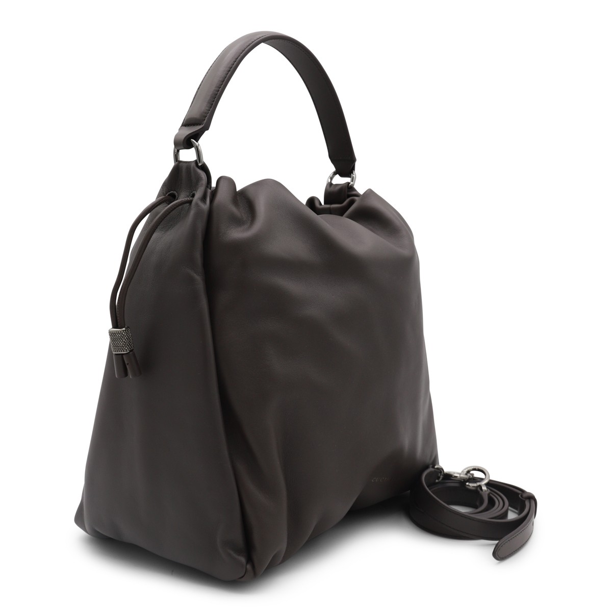 DARK BROWN LEATHER SATCHEL