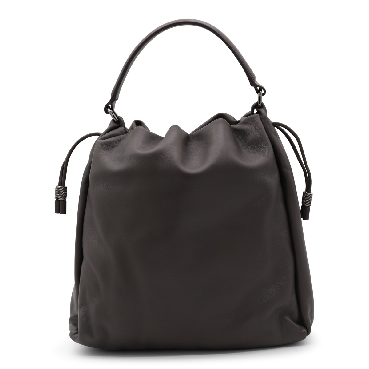 DARK BROWN LEATHER SATCHEL