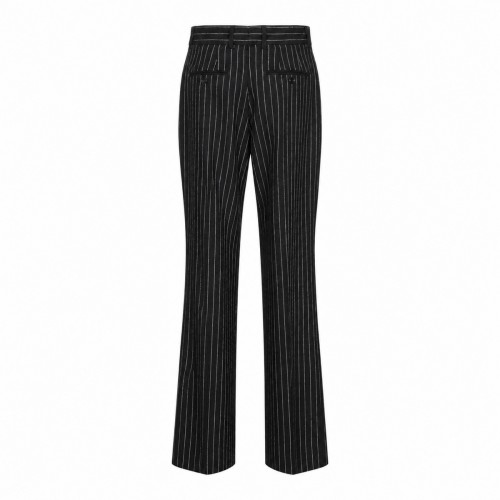 BLACK WOOL PINSTRIPED TROUSERS 2