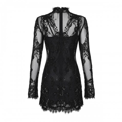 BLACK LACE MINI DRESS 2