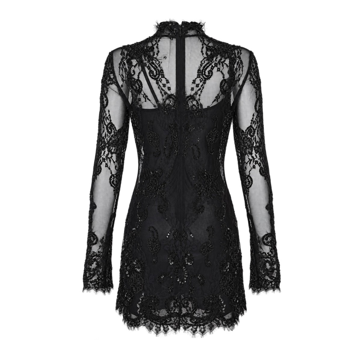 BLACK LACE MINI DRESS