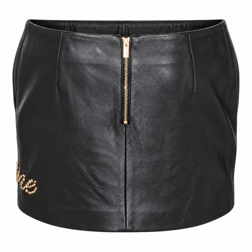 BLACK LEATHER MINI SKIRT 2