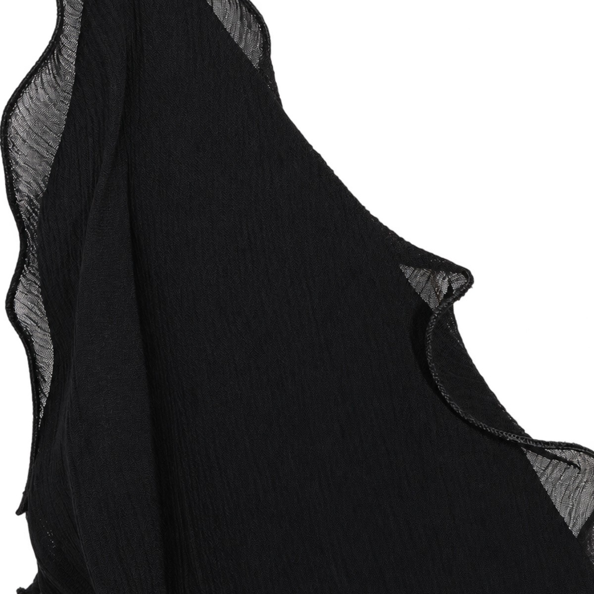 BLACK VISCOSE GEORGETTE MAXI DRESS