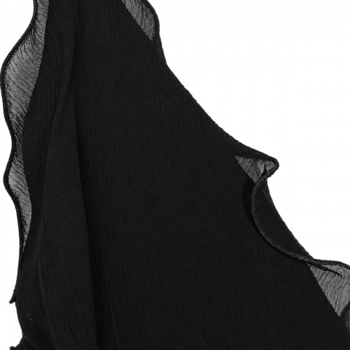 BLACK VISCOSE GEORGETTE MAXI DRESS