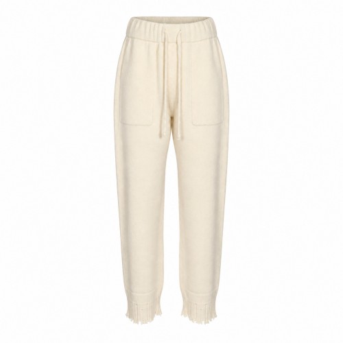 WHITE CASHMERE TROUSERS