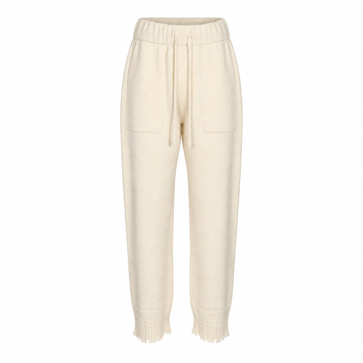WHITE CASHMERE TROUSERS
