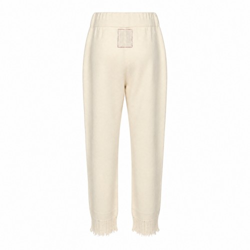 WHITE CASHMERE TROUSERS