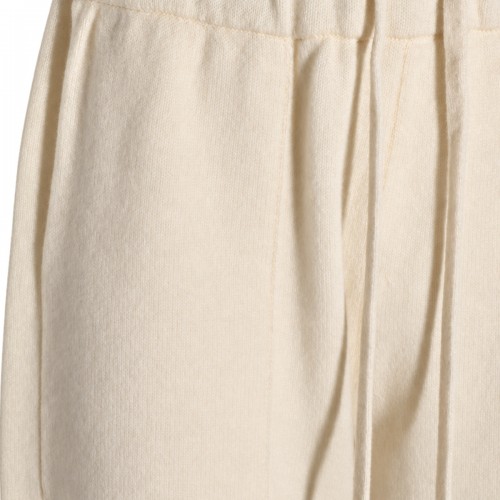 WHITE CASHMERE TROUSERS