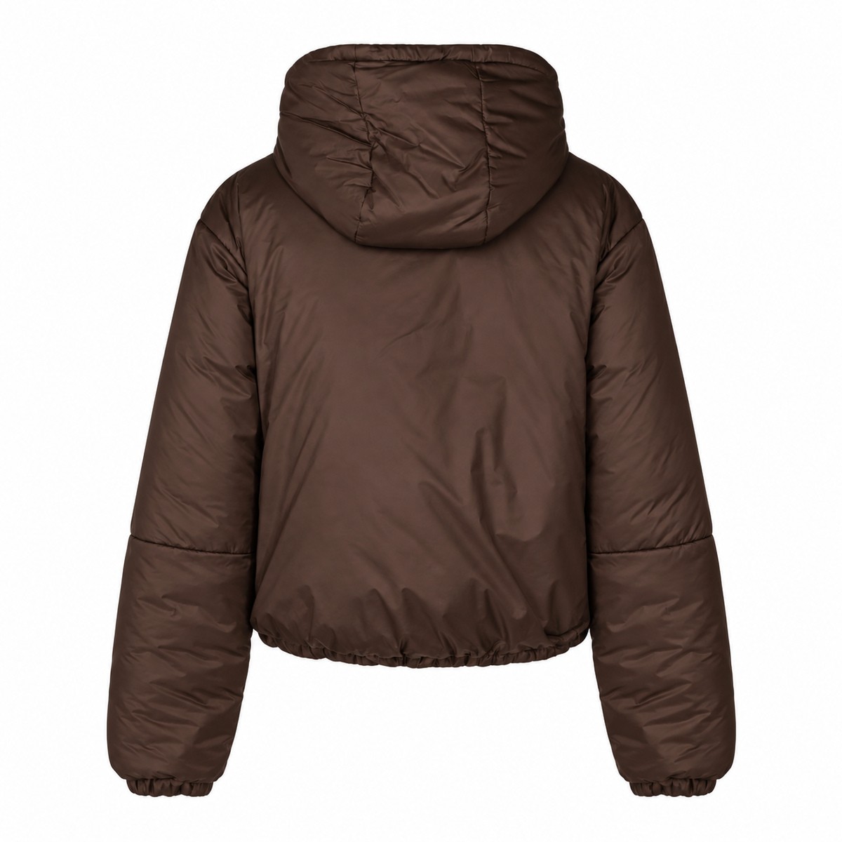 BROWN RIPSTOP CROPPED DOWN JACKET