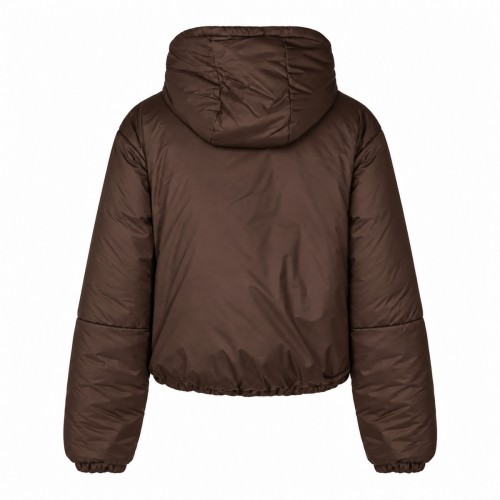 BROWN RIPSTOP CROPPED DOWN JACKET
