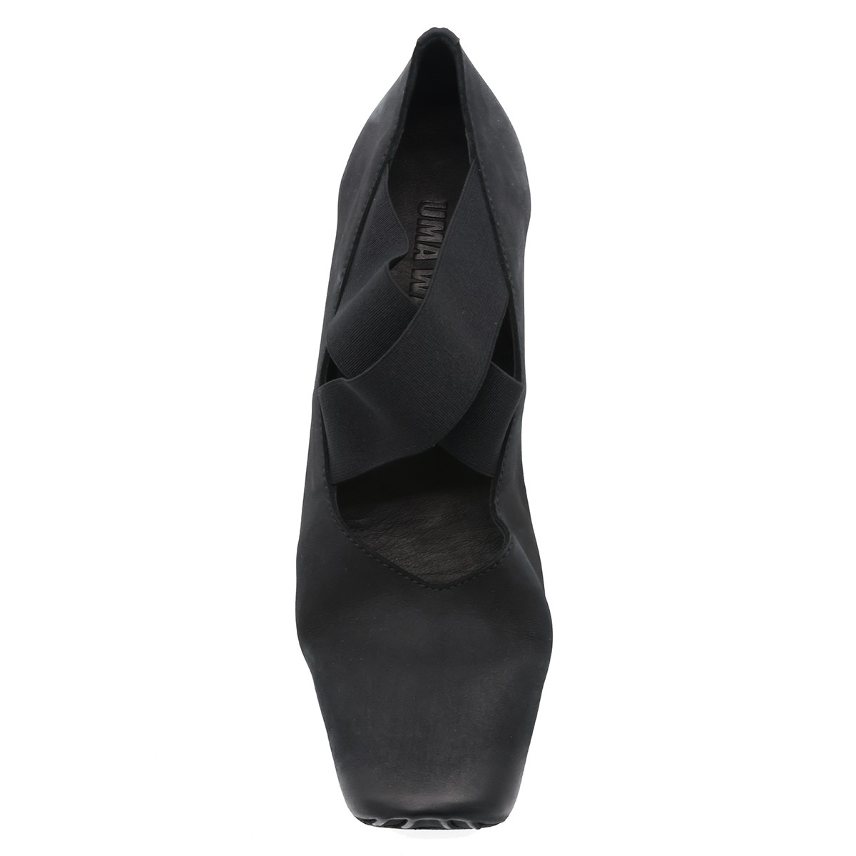 BLACK LEATHER BALLET FLATS