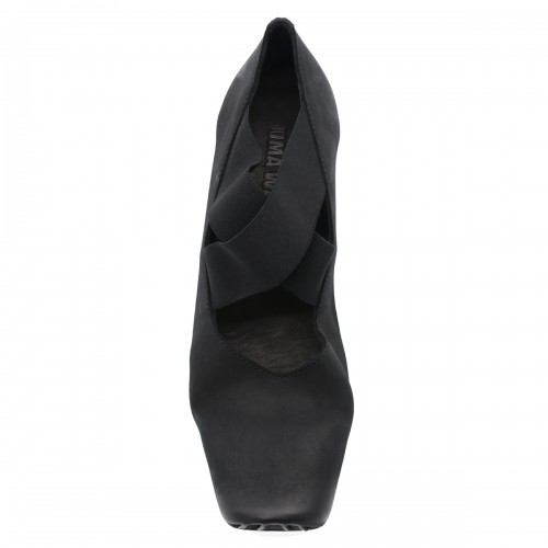 BLACK LEATHER BALLET FLATS