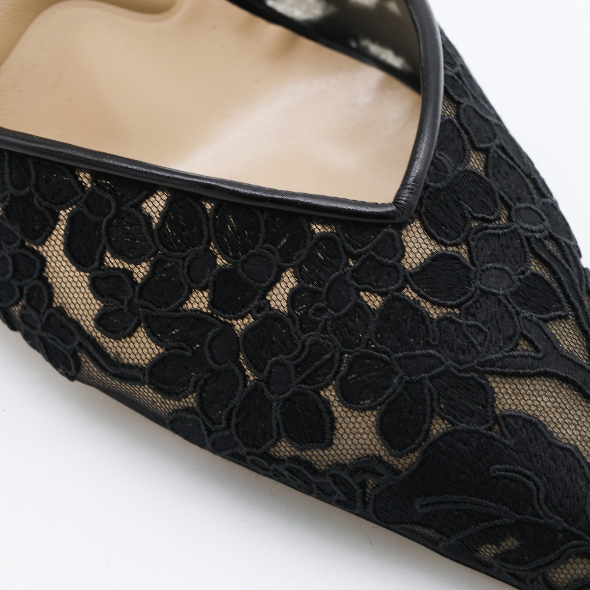 BLACK LACE VERY COLIBR SLINGBACK PUMPS