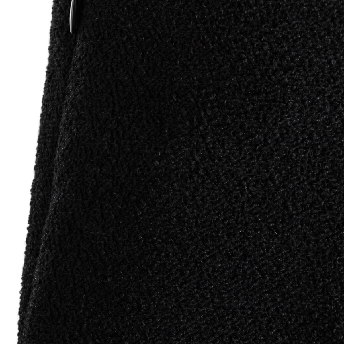 BLACK WOOL BOUCLE MIDI SKIRT