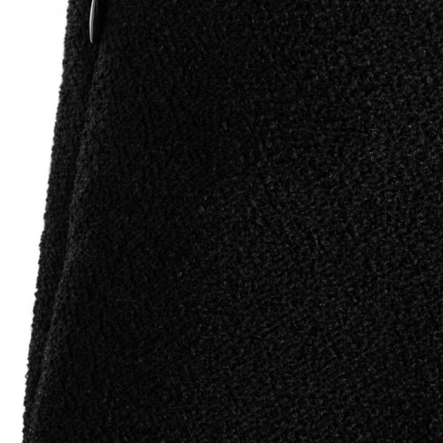 BLACK WOOL BOUCLE MIDI SKIRT