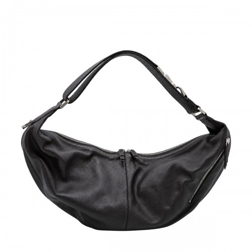 BLACK LEATHER QUIVER CLIP BAG