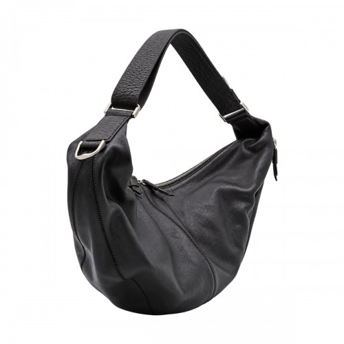 BLACK LEATHER QUIVER CLIP BAG