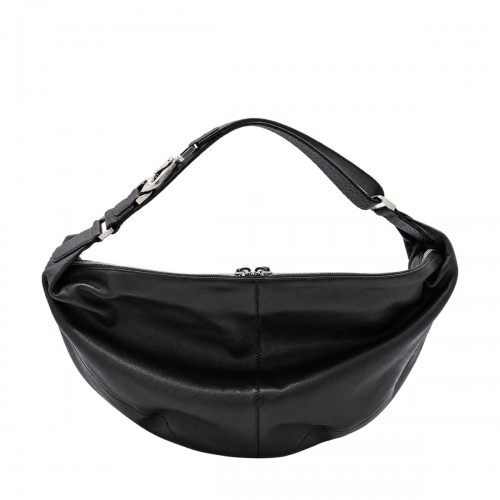 BLACK LEATHER QUIVER CLIP BAG