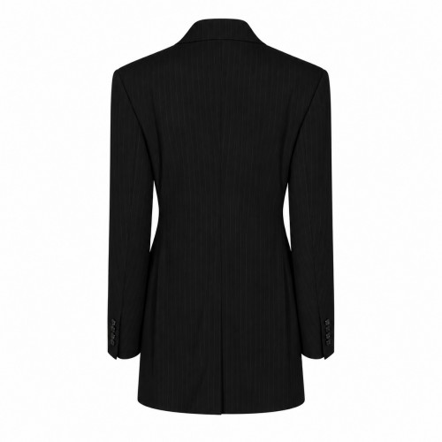 BLACK GREY PINSTRIPE WOOL... 2