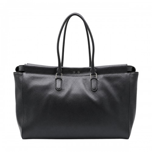 BLACK LEATHER PEEKABOO TOTE LARGE BAG