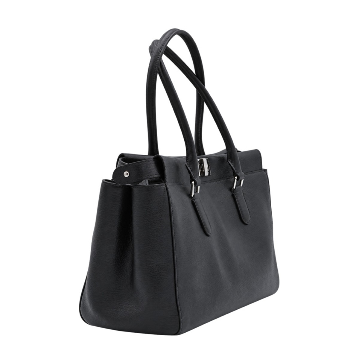 BLACK LEATHER PEEKABOO TOTE SMALL BAG