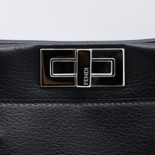 BLACK LEATHER PEEKABOO TOTE SMALL BAG