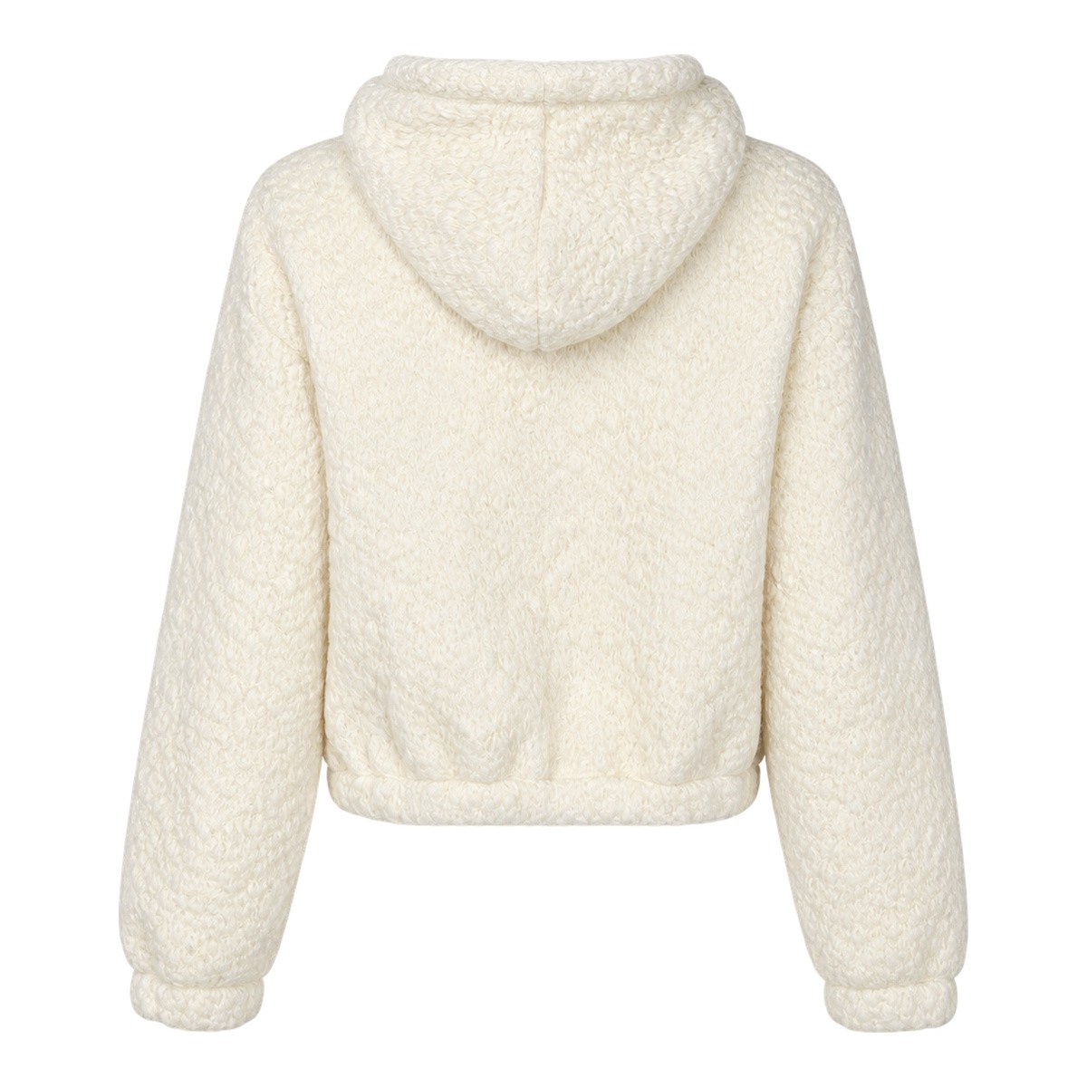 IVORY WOOL BLEND BOUCLE JACKET