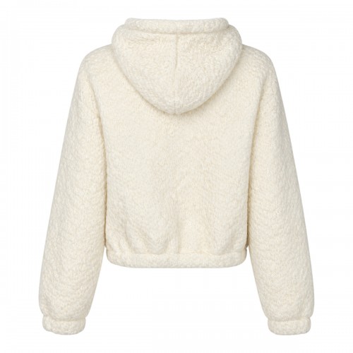 IVORY WOOL BLEND BOUCLE JACKET
