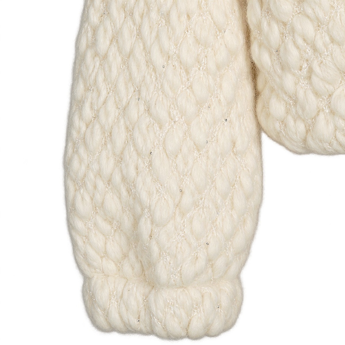 IVORY WOOL BLEND BOUCLE JACKET